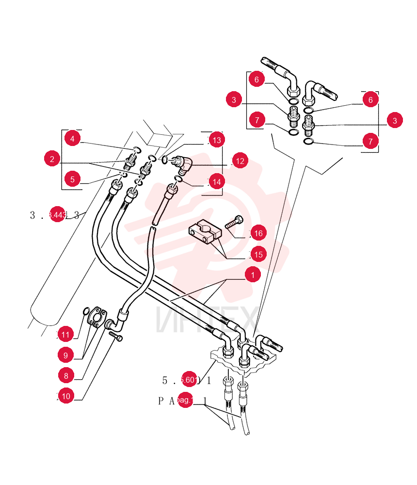 HYDRAULIC HOSE,19.05mm ID x 1050mm L