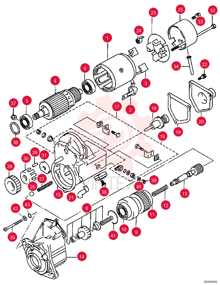 STARTER MOTOR,12V, 2.7kW