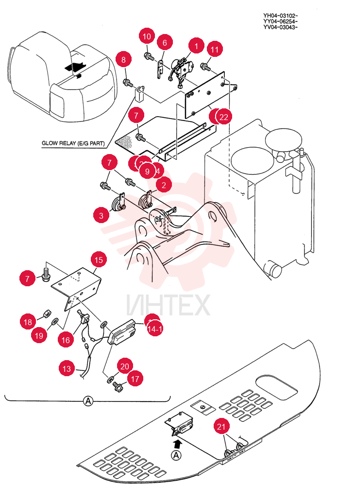 ELEC ASSY, UPP  YV04-03043, Serial Range: -YV04-03084