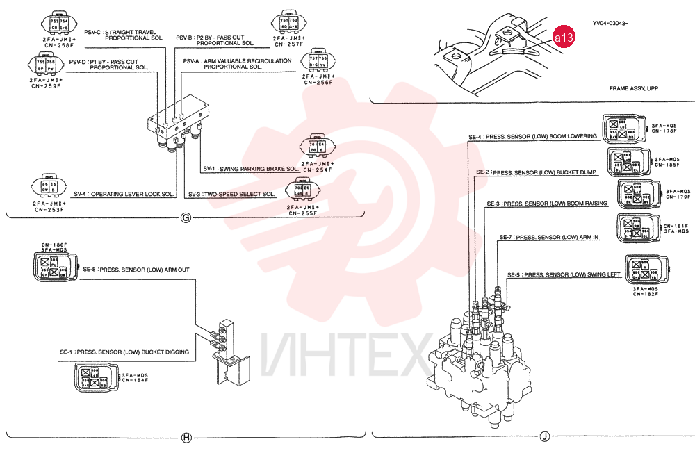 HARNESS ASSY, UPP  YV04-03043, Serial Range: -YV04-03314 YY13E00009F5 (2)
