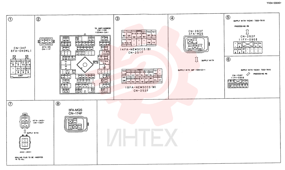 HARNESS ASSY, UPP  YV04-03043, Serial Range: -YV04-03314 YY13E00009F5 (1)
