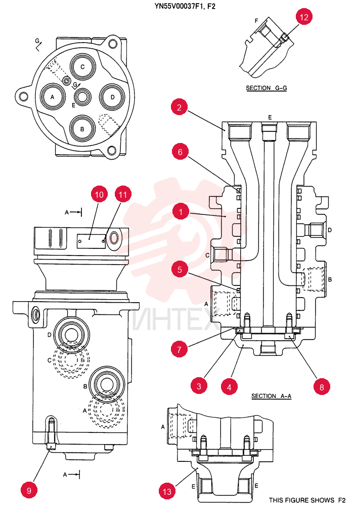 HYDRAULIC SWIVEL YN55V00037F1