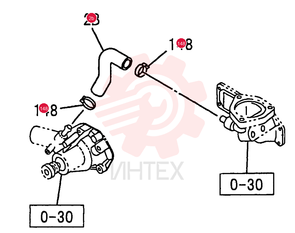 WATER PIPING; ENGINE 0-32C
