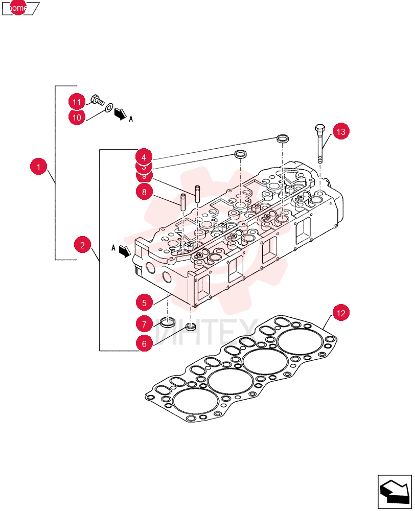 Head Assy., Cylinder, Includes Ref. 2 & 10 - 11
