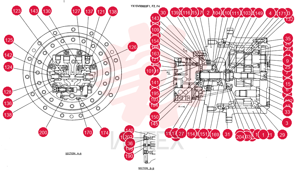 HYDRAULIC MOTOR YX15V00003F1