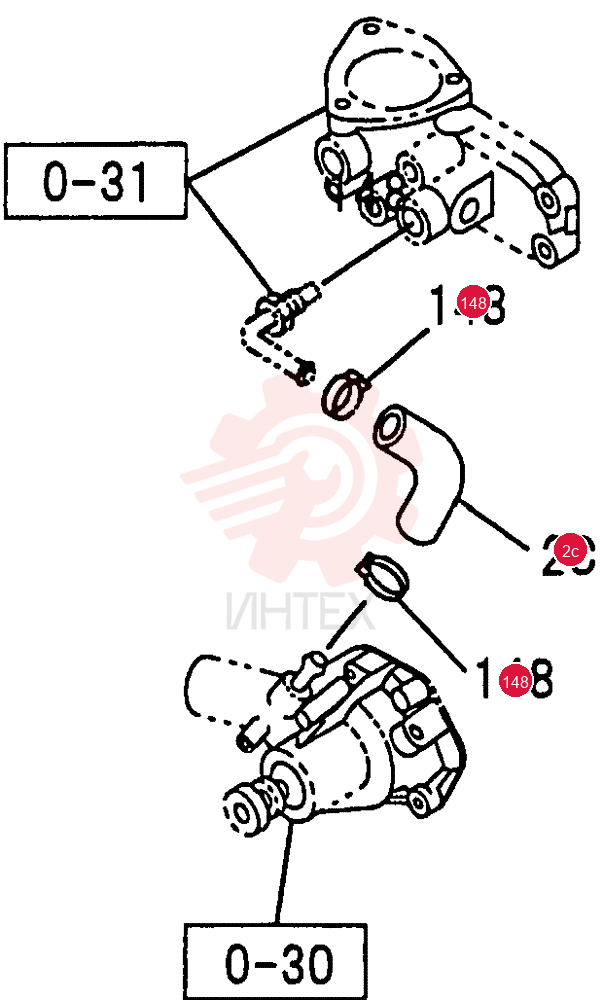 WATER PIPING; ENGINE 0-32C