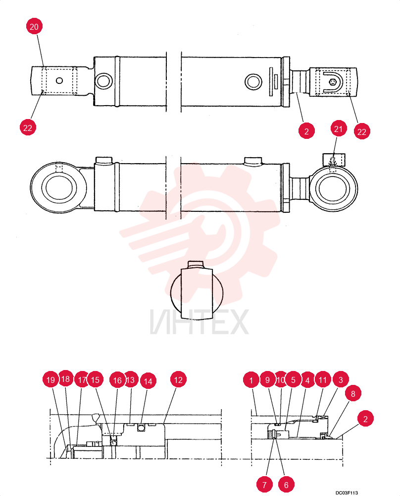 HYDRAULIC CYLINDER PE01V00005F1