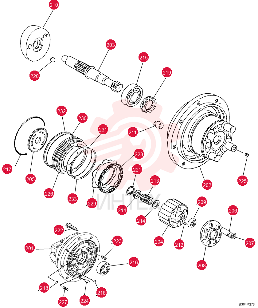 MOTOR- TRACK DRIVE, Incl. 201 -233