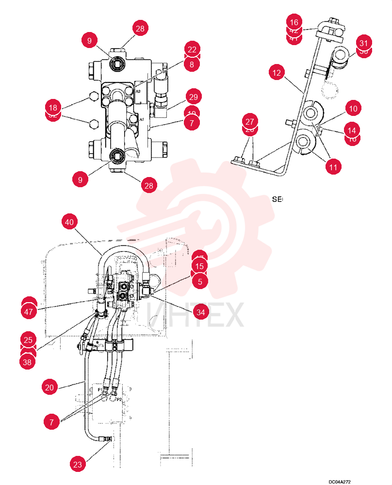HYD. LINES, PUMP (SUCTION/DELIVERY, ROTATION) YM30H00010F1 (1)