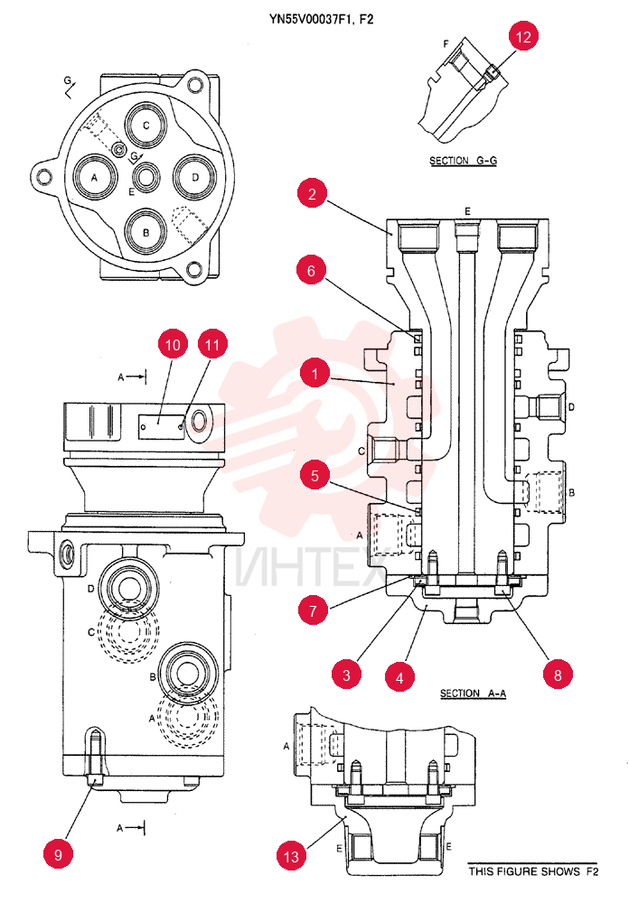 HYDRAULIC SWIVEL YN55V00037F1