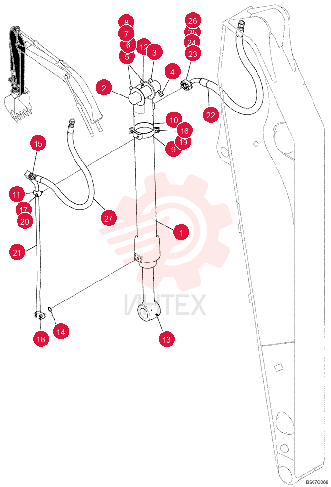 HYDRAULIC CYLINDER YM01V00018F1 (2)
