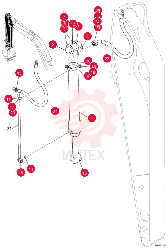 HYDRAULIC CYLINDER YM01V00018F1 (1)