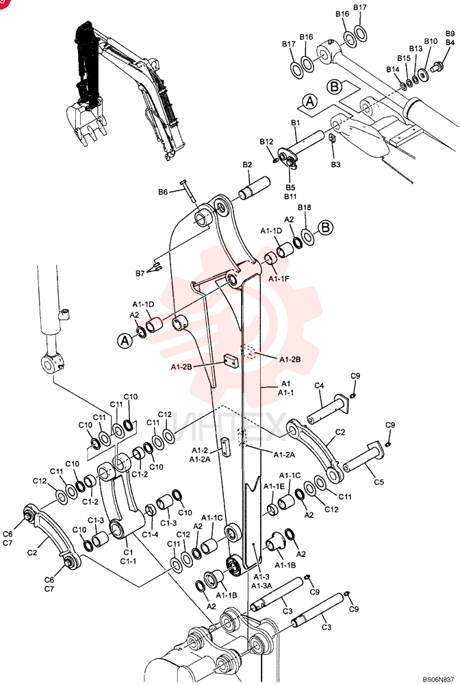 ARM ASSY, LONG 1.20M (4 FT) (PU12B00052F1)
