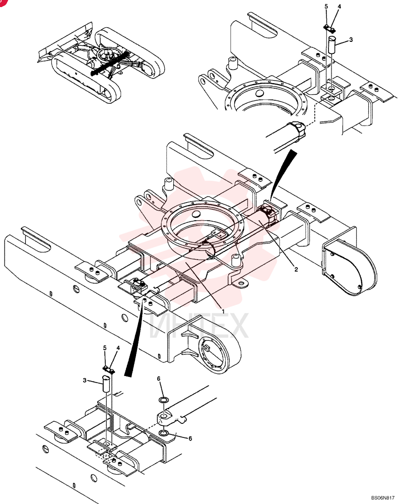 CYLINDER INSTAL (CRAWLER FRAME WIDTH) (PU01V00034F1)