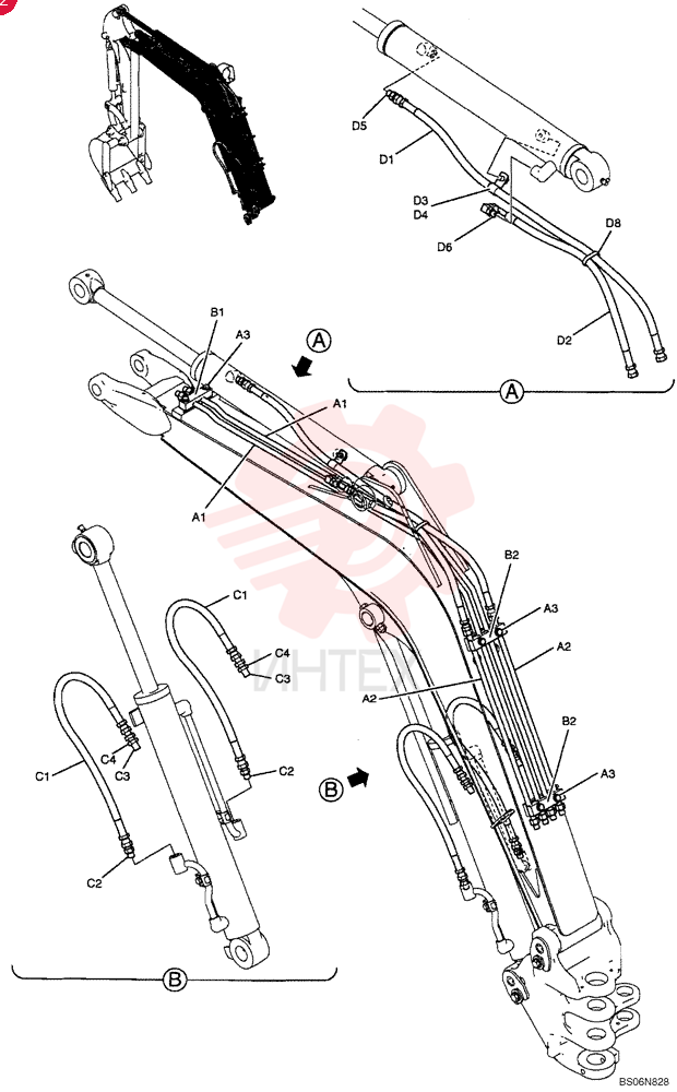HYDRAULIC LINES, BOOM 1.8M (6 FT) (PU42H00026F1)