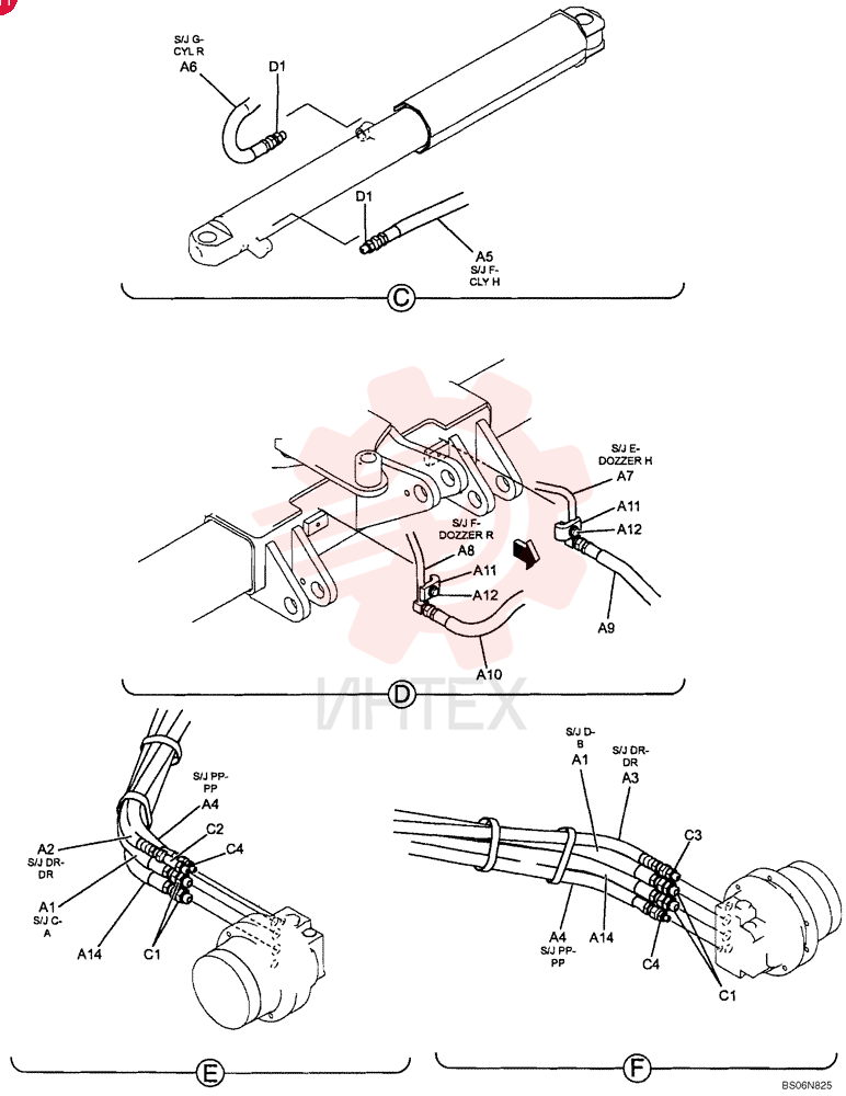 HYDRAULIC LINES, LOWER (PU02H00015F1) PU02H00015F1 (1)