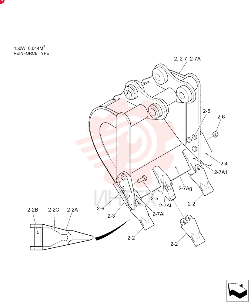Bucket Assy., 400w PU61B00056F1 (2)