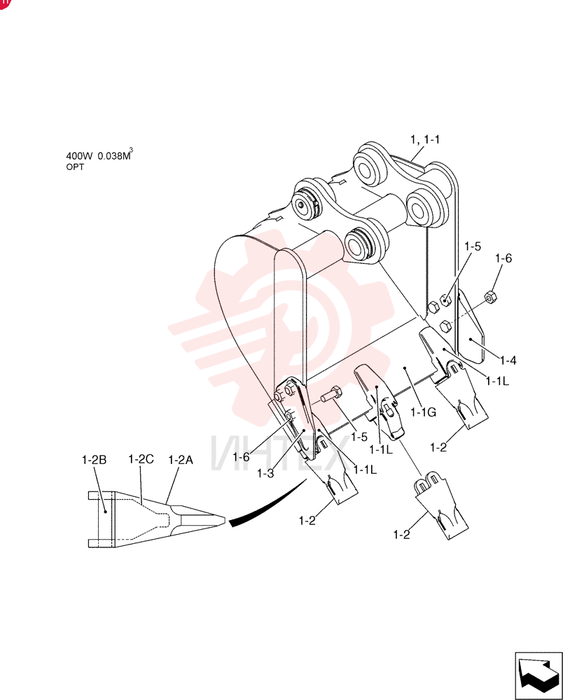 Bucket Assy., 400w PU61B00056F1 (1)
