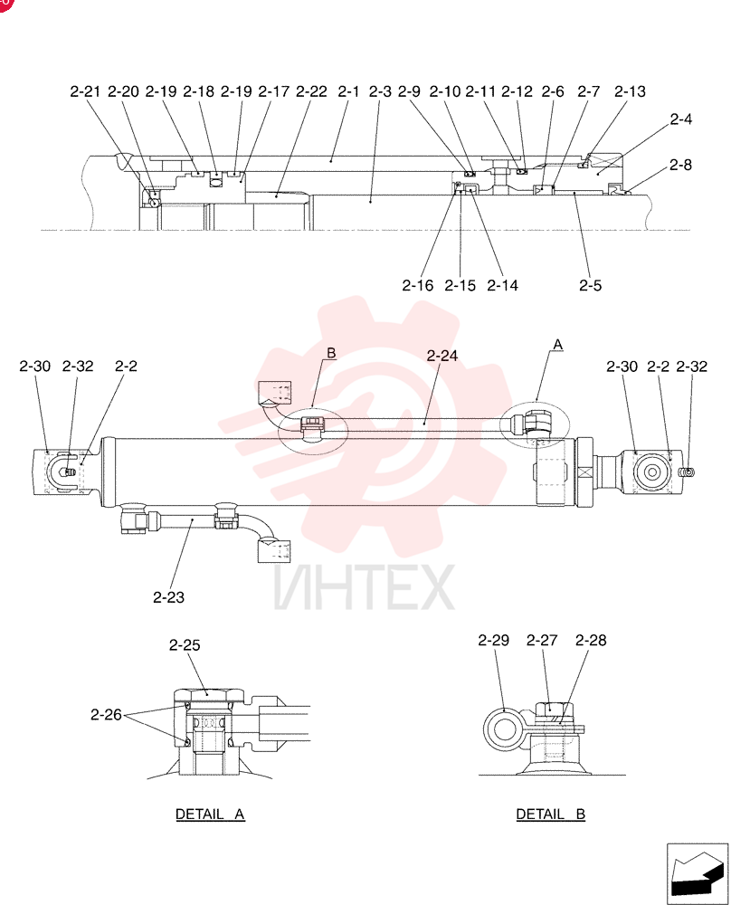 Cylinder Instal (Boom) PU02B00077F1 (2)