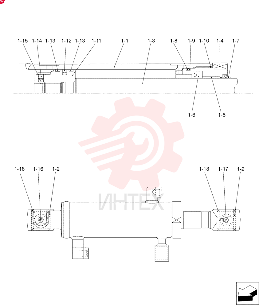 Cylinder Instal (Dozer) PU51B00026F1 (2)