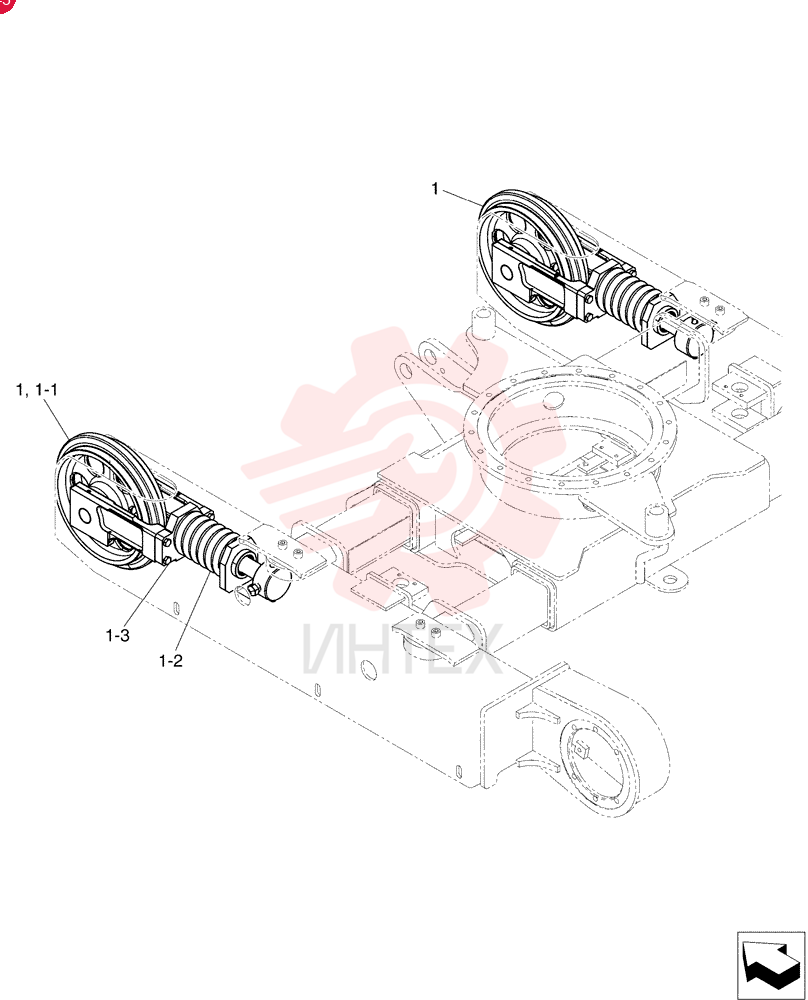 Idler Assy., Crawler PU52D00017F1 (1)