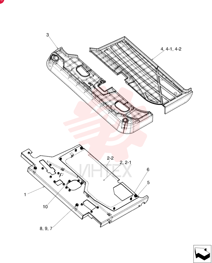 Plate Group, Floor (Nibbler & Breaker) PU03M00044F1