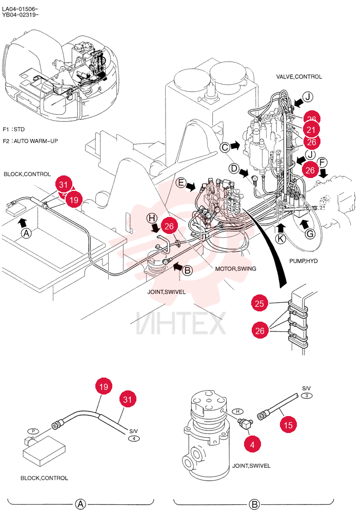 CONTROL LINES,VALVE (STD) YB64H00023F1 (2)
