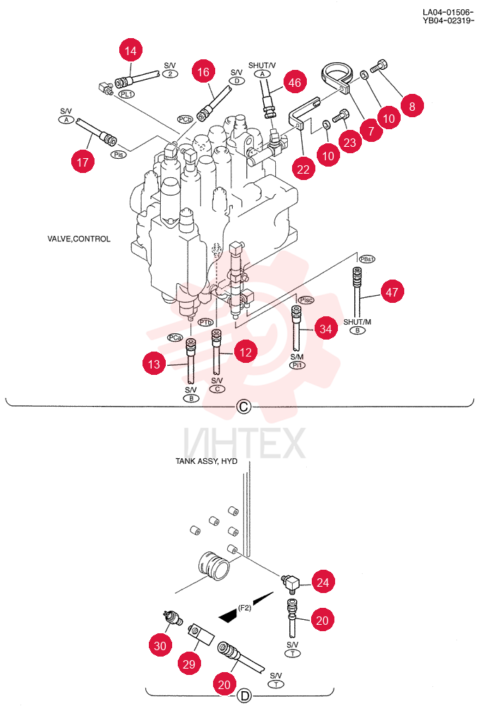 CONTROL LINES,VALVE (STD) YB64H00023F1 (1)