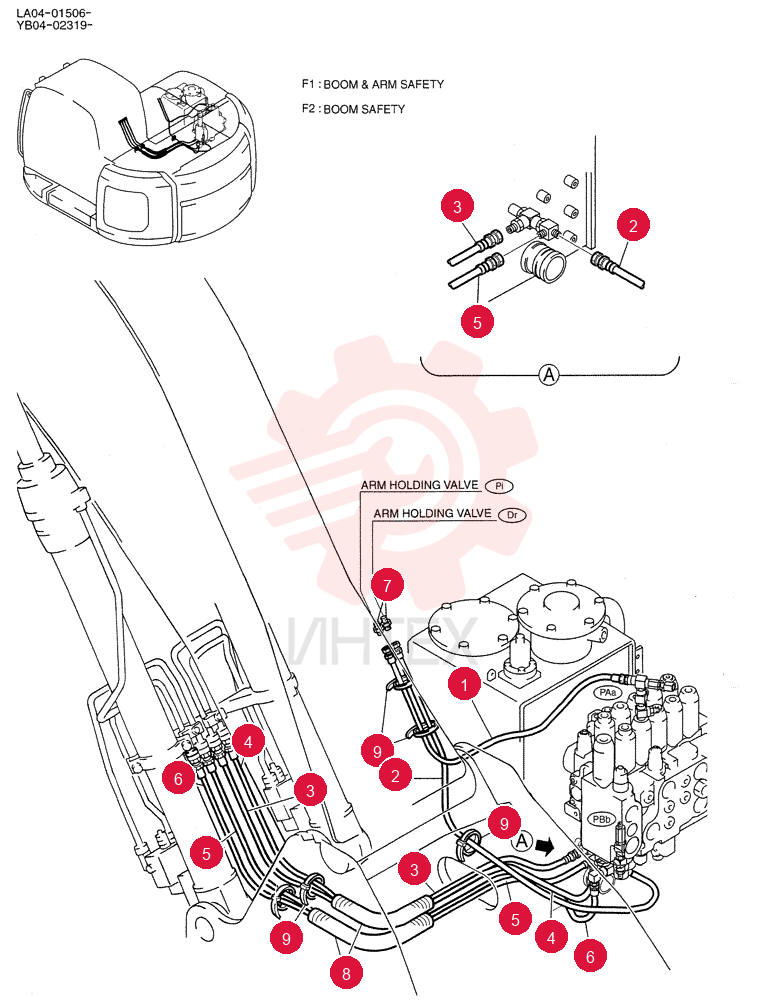 CONTROL LINES, VALVE (BOOM & ARM SAFETY) YB64H00004F1