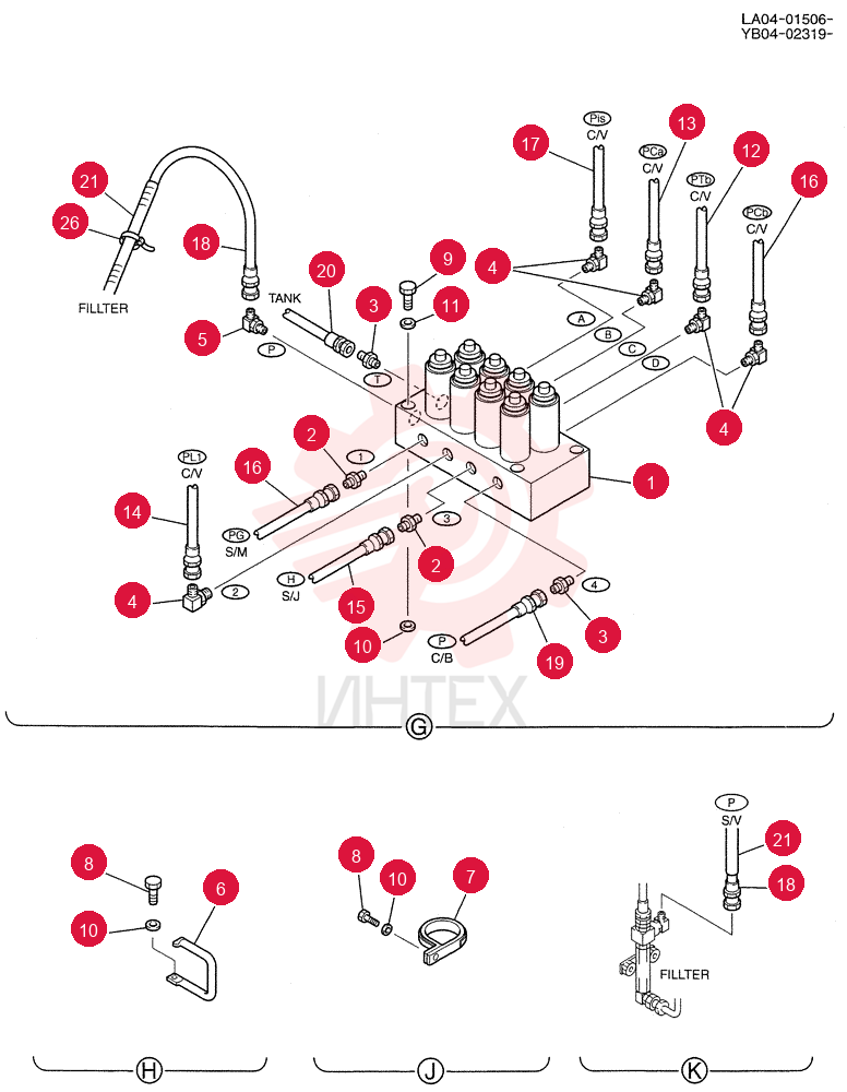 CONTROL LINES,VALVE (STD) YB64H00023F1 (4)