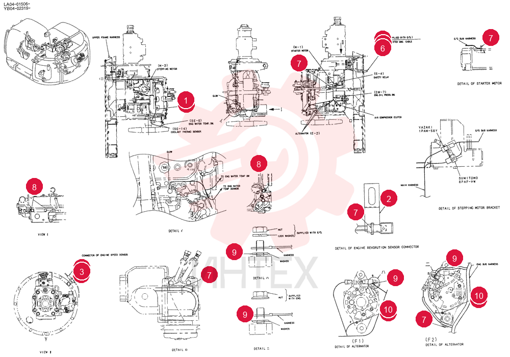 HARNESS ASSY, ENGINE, Start Serial: LA04-01550 YB16E00001F2 (2)