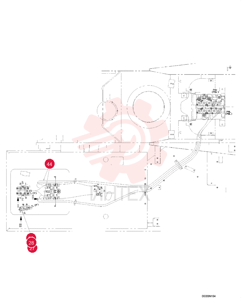 CONTROL LINES, REMOTE (Single Pedal Travel - 2 Way) F2 YN68HU0001F2 (1)