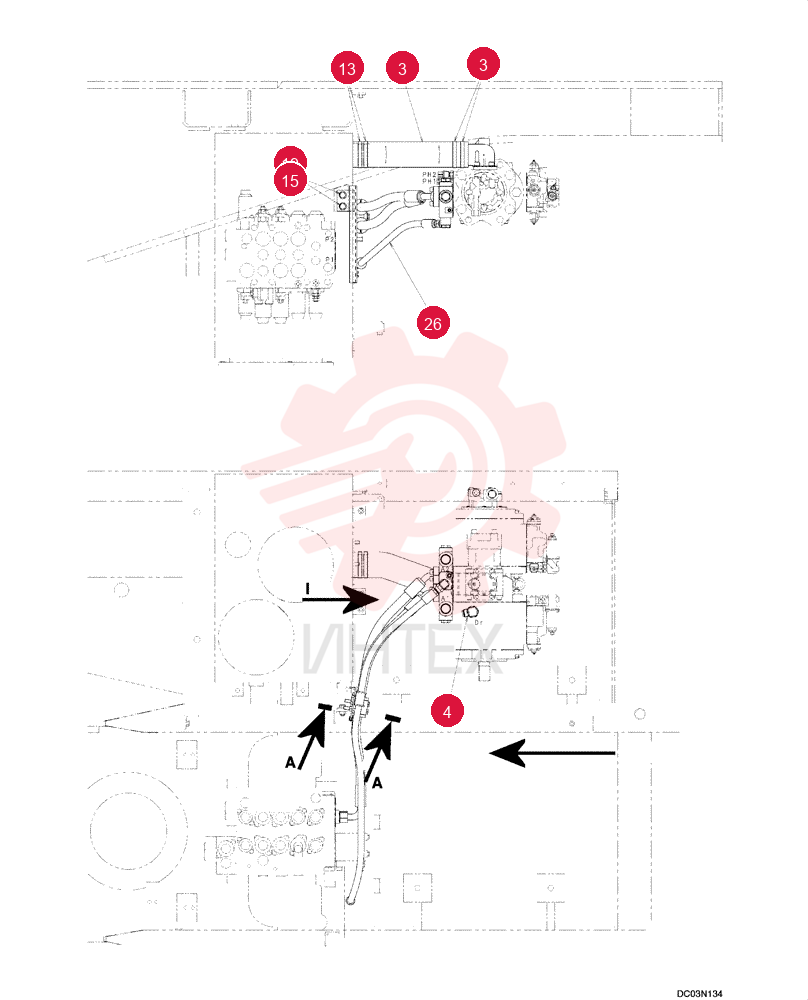 HYDRAULIC LINES UPPER (SUCTION/DELIVER) YN30H00024F1