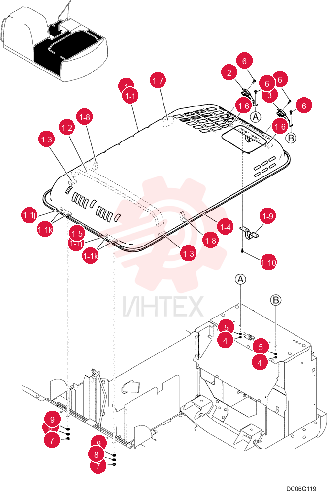 Bonnet (Hood) Assembly, Incls. Refs. 1-1 - 1-10