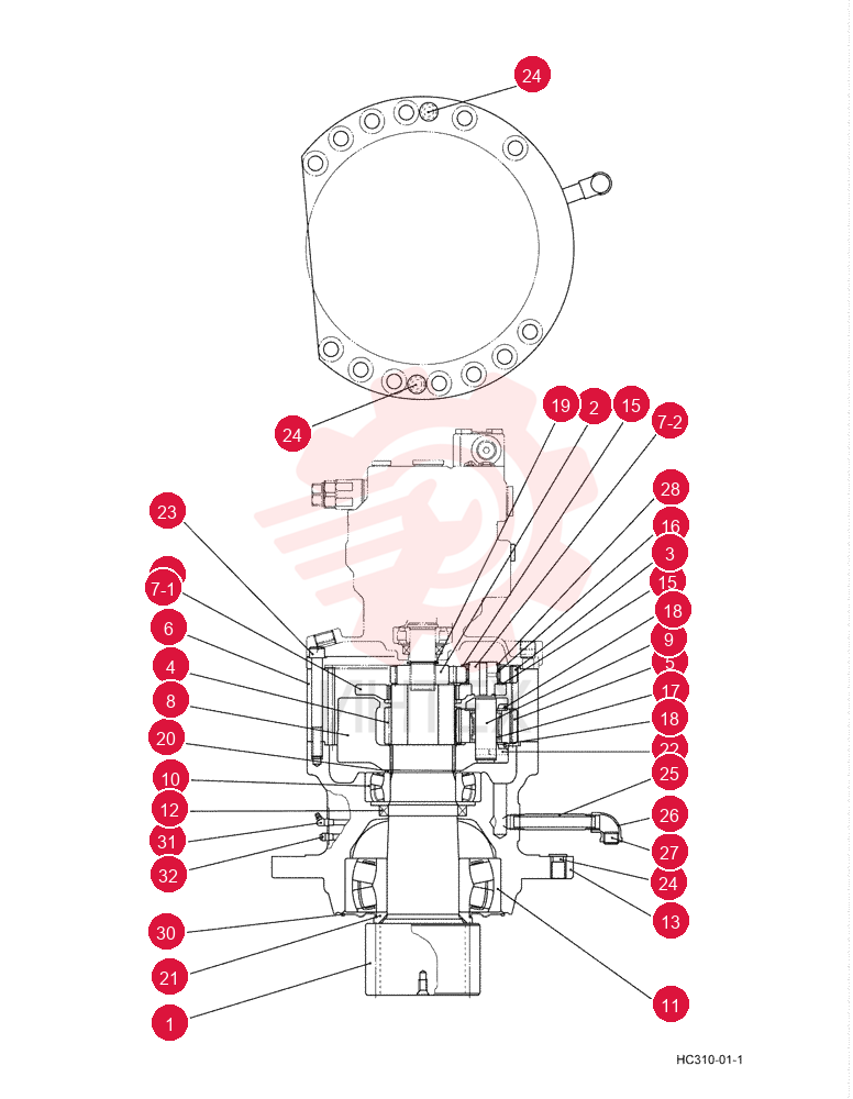 GEAR REDUCTION UNIT YN32W00019F1