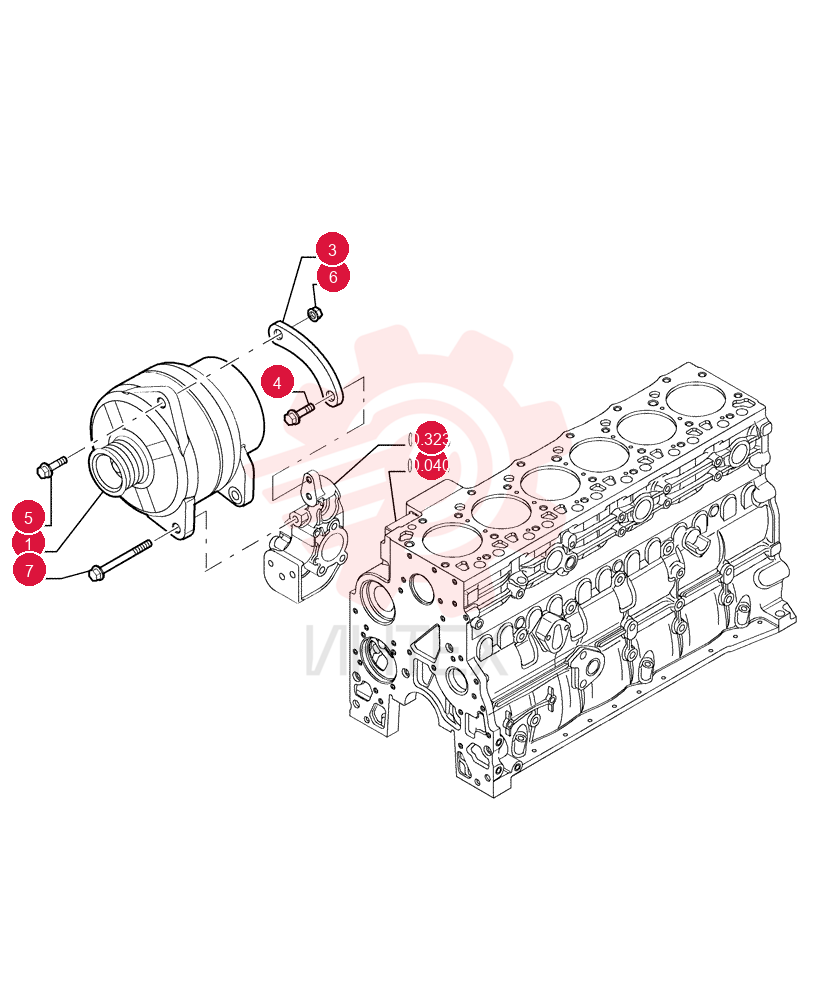ALTERNATOR,24V, 70A, W/ Pulley