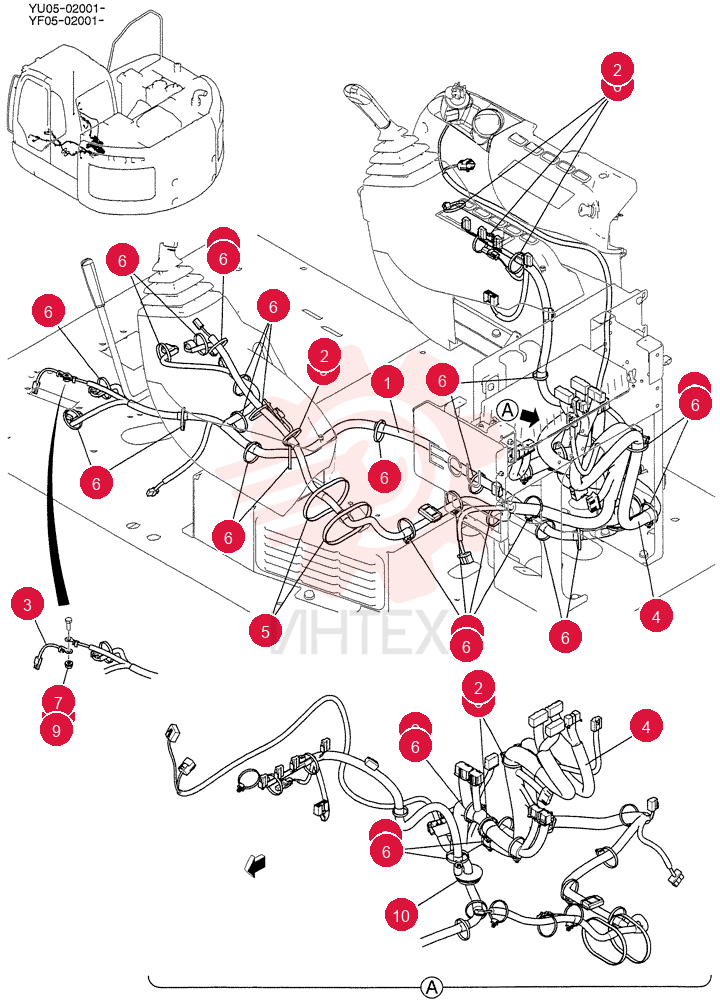 HARNESS ASSY, UPP (FLOOR PLATE) YB13E00025F1