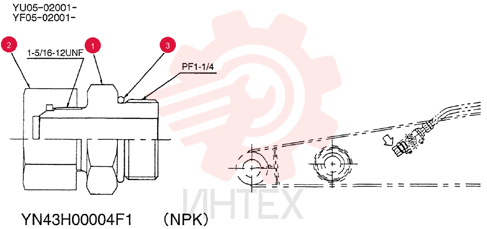 HYD CONNECTOR YN43H01646F1