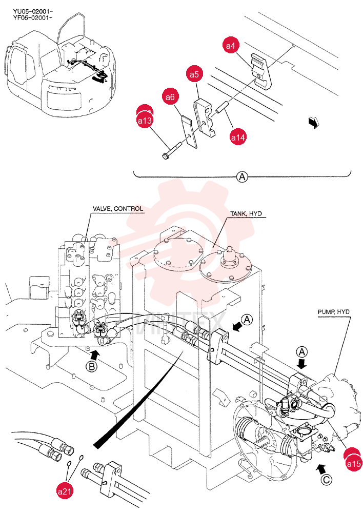 HYD LINES, PUMP YF30H00007F1 (1)