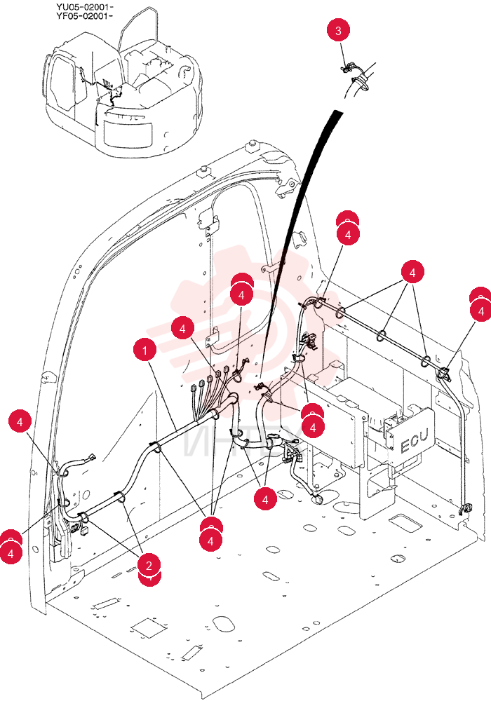 HARNESS ASSY, CAB YB14E00018F1