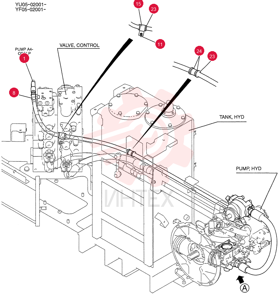 HYD LINES, PUMP YF30H00008F1 (1)