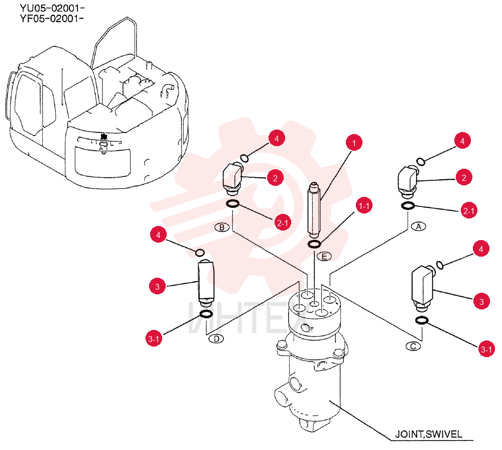 HYD LINES, SWIVEL YF19H00003F1