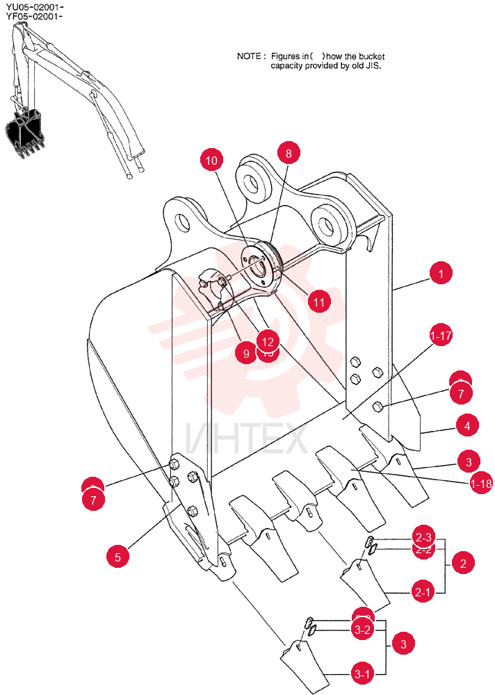 BUCKET ASSY, STD 0. 8M3