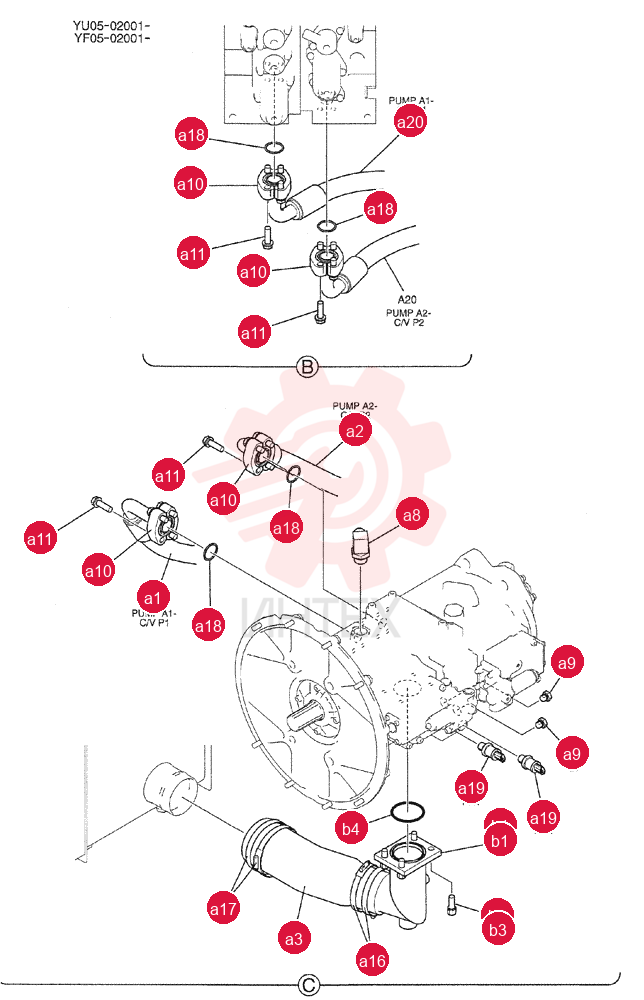 HYD LINES, PUMP YF30H00007F1 (2)