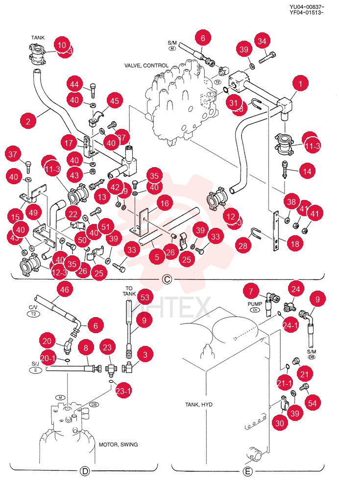HYD LINES, RETURN YF32H00001F1 (2)