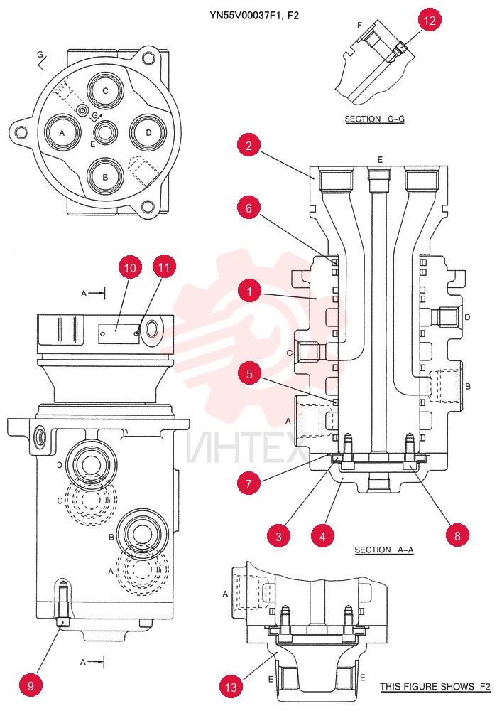 HYDRAULIC SWIVEL YN55V00037F1