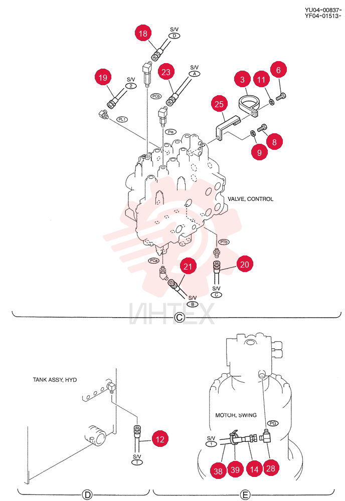 CONTROL LINES, VALVE YF64H00011F1 (1)