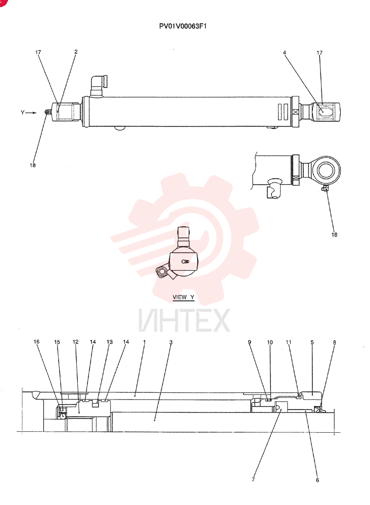 CYLINDER,Double Acting, 35mm Rod, 417mm Stroke