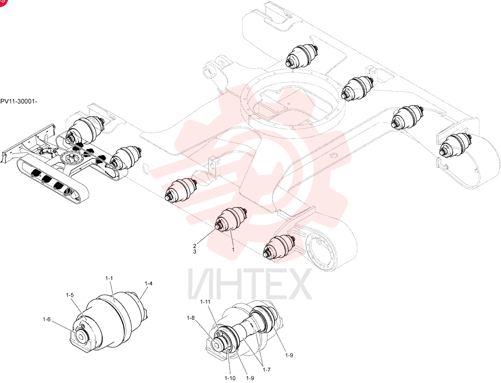 ROLLER ASSY, TRACK PV64D00013F1