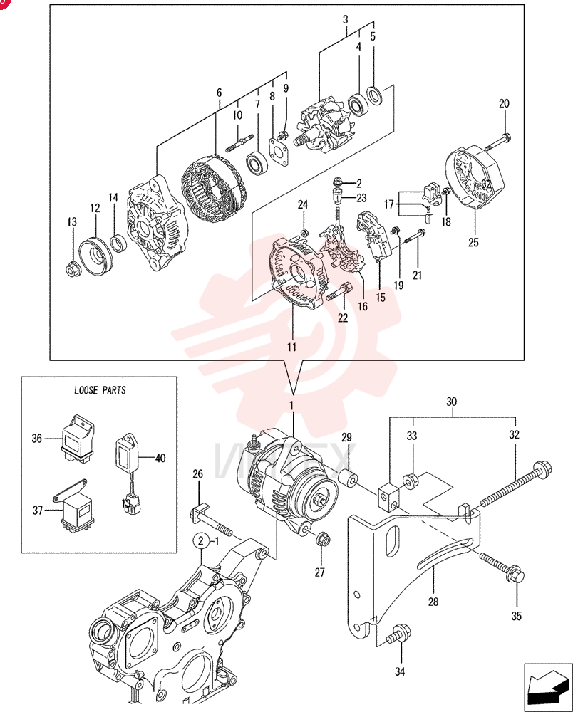 ALTERNATOR,12V, 55 Amp
